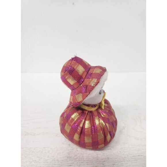 Vintage Jester Clown Pin Cushion Sand Bag Soft Body Porcelain Face Stuffed Doll - Picture 6 of 8